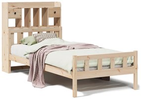 3322158 vidaXL Легло с рафтове за книги, без матрак, 90x190 см, бор масив