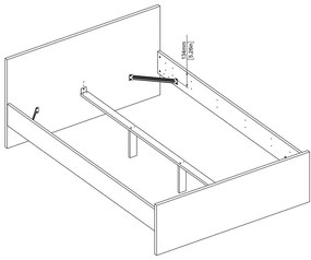 Двойно легло от дъбов декор без ламелно дъно в естествен цвят 140x200 cm Naia – Tvilum