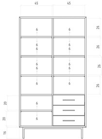 Етажерка за книги от дъбова дървесина в естествен цвят 97x176 cm Abies - The Beds