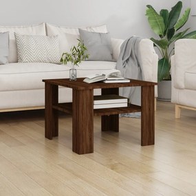 815266 vidaXL Кафе маса, кафяв дъб, 60x60x42 см, инженерно дърво