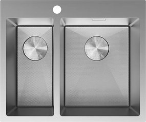 Mexen Flexo кухненска мивка от стомана с 1,5 отделения 610 x 510 mm, инокс HC - 6446611500-01HC