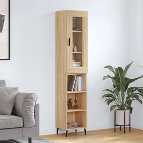 3199380 vidaXL Висок шкаф, сонома дъб, 34,5x34x180 см, инженерно дърво