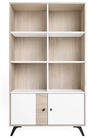 Бял шкаф за книги в дъб 92x160 cm Sahara - Marckeric