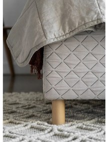 Бежово тапицирано единично легло и решетка 90x200 cm Sleepy Luna - Miuform