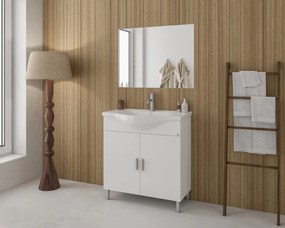 Комплект за баня Drop Luna 80 slim-Бял