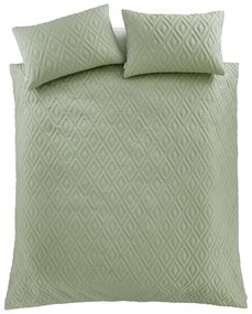 Зелено двойно удължено спално бельо 230x220 cm Jacob Geo – Catherine Lansfield