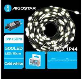 Aigostar - LED външна коледна гирлянда 500xLED/8 функции 53m IP44 студено бяла