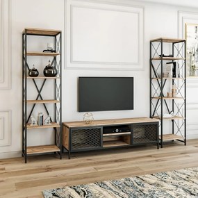 Антрацитен/натурален шкаф за телевизор 150x47 cm Maxim - Kalune Design