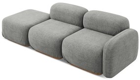 Сив модулна лежанка от букле (ляв ъгъл) Ailani – Makamii