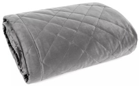 Елегантна кадифена покривка за легло с геометрични шевове - светлосиво Ширина: 220 см | Дължина: 240 см