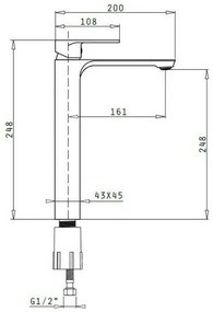 Смесител за мивка Brillante XL