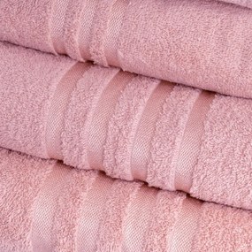 Розова памучна кърпа от тери 50x100 cm Simple – Casa Selección