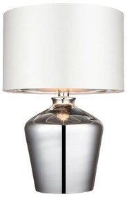 Endon 61198 - Настолна лампа WALDORF 1xE27/10W/230V лъскав хром/бял