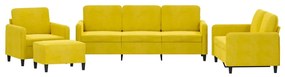 3201950 vidaXL Комплект дивани от 4 части, жълт, кадифе