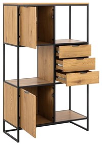 Черна етажерка за книги в дъб 85x141 cm Swindon - Actona