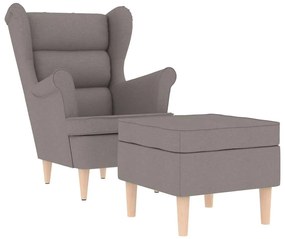 3307995 vidaXL Фотьойл с табуретка за крака, таупе, текстил