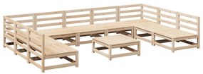 3299592 vidaXL Градински комплект диван от 10 части, масивно дърво бор
