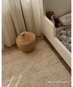 Кремав ръчно изработен памучен килим подходящ за пране 90x130 cm Bloom Natural – Lorena Canals