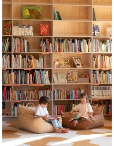 Кафяв детски пуф от рипсено кадифе Chair – Wigiwama