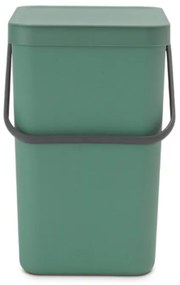 Кош за разделно събиране на боклук Brabantia Sort&Go 1003236, 25 л, Дръжка, Възможност за стенен монтаж, Тъмнозелен