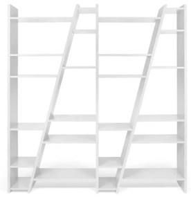 Бял шкаф за книги 190x195 cm Delta - TemaHome