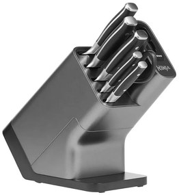 Комплект кухненски ножове с точило Ninja K32014EUUK, 6 части, StaySharp, Ергономичен дизайн, Сребрист/черен