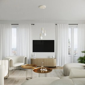 Кремава настолна лампа със стъклен абажур (височина 19 cm) Orbital – Sollux