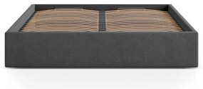 Антрацитно двойно легло 200x200 cm тапицирано с място за съхранение/без табла с включена подматрачна рамка Susan – Micadoni
