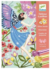 Djeco - Комплект за рисуване с брокат The gentle life of fairies DJ09516