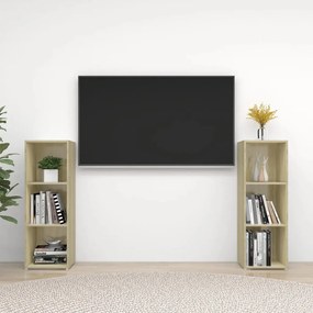 3079910 vidaXL ТВ шкафове, 2 бр, дъб сонома, 107x35x37 см, инженерно дърво