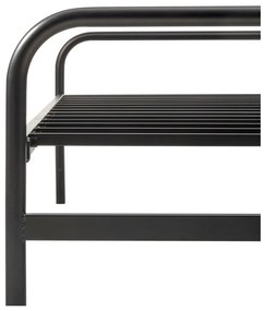 Черно метално сгъваемо единично легло 90x200 cm с включена подматрачна рамка Lucy – WOOOD