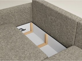 Кафяв шенилов сгъваем/с място за съхранение ъглов диван (десен ъгъл) Leon – Maison de Rêve