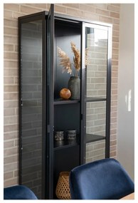 Черна метална витрина 80x175 cm Brisbane - House Nordic