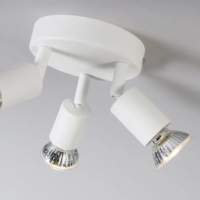 Модерен прожектор бял наклоняем кръгъл 3-светлина - Jeany