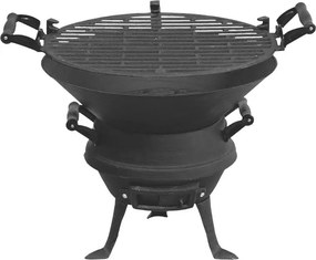 Чугунено барбекю Master Grill MG630, 35.5cm, Регулиране на височина, Черен