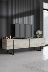 ТВ шкаф Luxe, цвят Травертин Черен