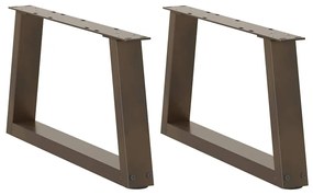 4012535 vidaXL Крака за масичка за кафе, V-образна форма, 2 бр., естествена стомана, 60 x (30-31,3) см, стомана