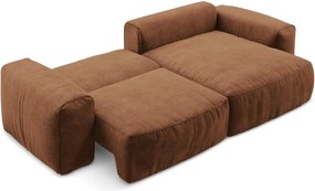 Теракотен шенилов сгъваем ъглов диван (десен ъгъл) Kuki – Makamii