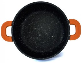 Комплект тенджери и тиган ZEPHYR ZP 4318 M5, 5 части, Мраморно покритие, Индукция, Черен