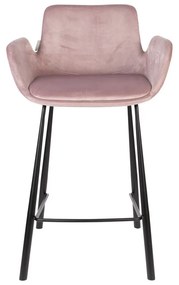 Светлорозови бар столове от кадифе в комплект от 2 броя 91,5 cm Brit - Zuiver