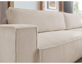 Разтегателен диван от велур в бяло и бежово Nihad - Bobochic Paris