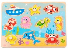 Tooky Toy - Дървена образователна дъска Морско дъно - TY856