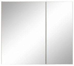 Сив стенен шкаф за баня с огледало , 80 x 70 cm Wisla - Støraa