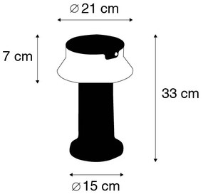 Стойка за външна лампа черна с LED с димер IP55 Соларна - Felice