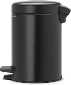Кош за боклук с педал Brabantia NewIcon 649001, 3 л, Плавно затваряне, Противоплъзгаща основа, Черен