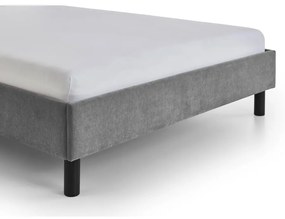 Сиво единично легло 120x200 cm тапицирано без ламелно дъно Joker – Meise Möbel