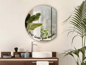 Стикер za огледало S47 – Hey! Wash your hands. (round)