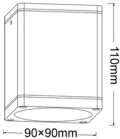 Стенна таванна лампа Lempo Square E27 единична лампа-Leuko