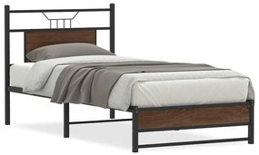 4107007 vidaXL Рамка за легло без матрак кафяв дъб 80x200 см инженерно дърво
