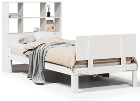 3322661 vidaXL Легло с етажерка за книги, без матрак, 90x200 см, бор масив
